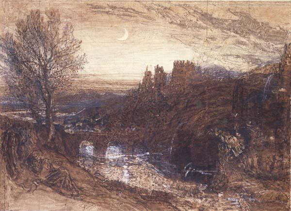 Samuel Palmer A Towered City or The Haunted Stream Norge oil painting art